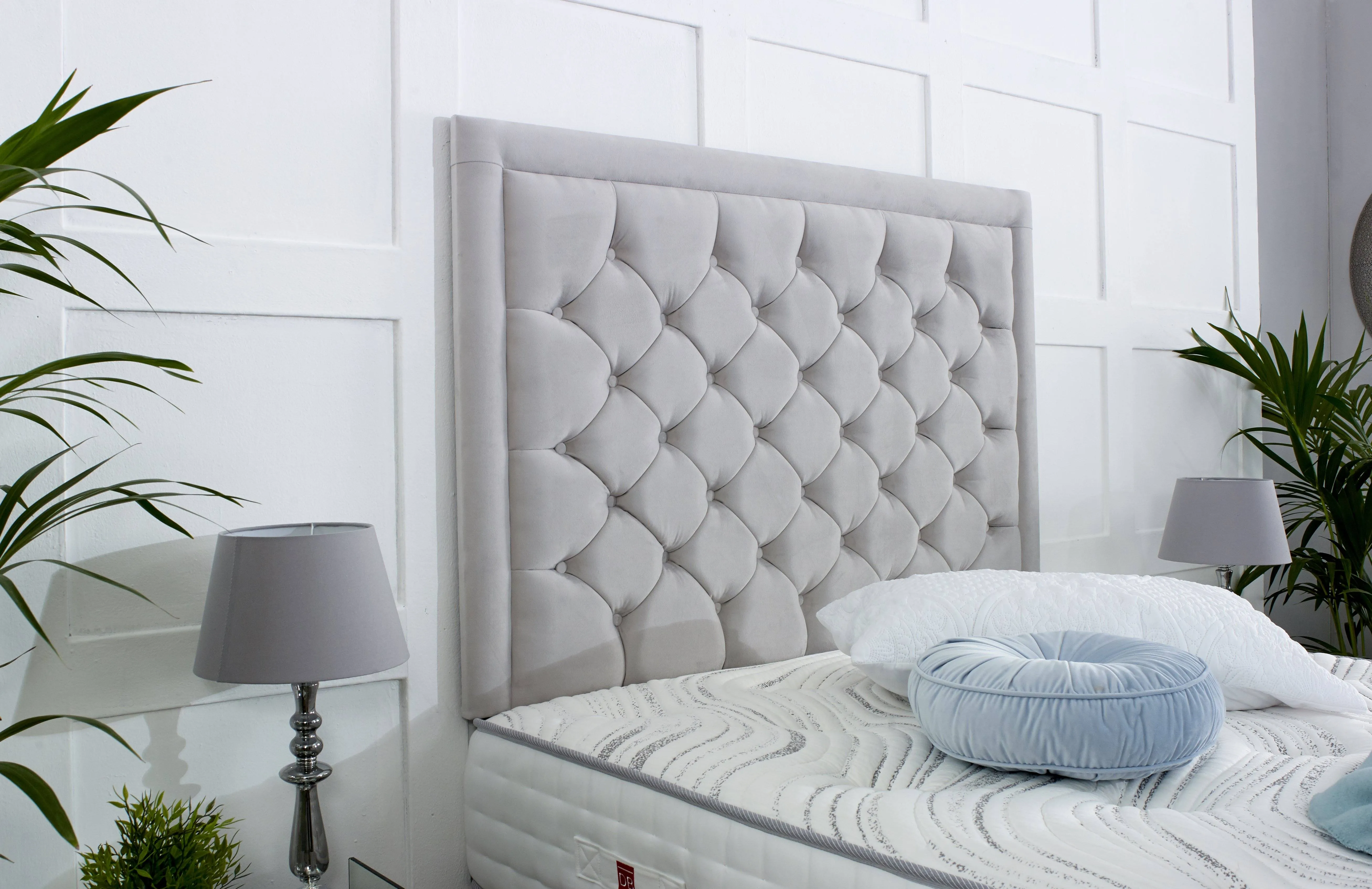 Andalusia Divan Bed Set with Tall Button Headboard and Footboard