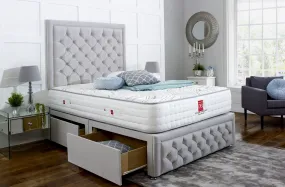 Andalusia Divan Bed Set with Tall Button Headboard and Footboard