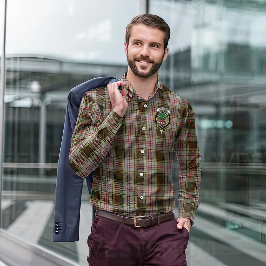 Anderson Dress Tartan Long Sleeve Button Up Shirt with Family Crest