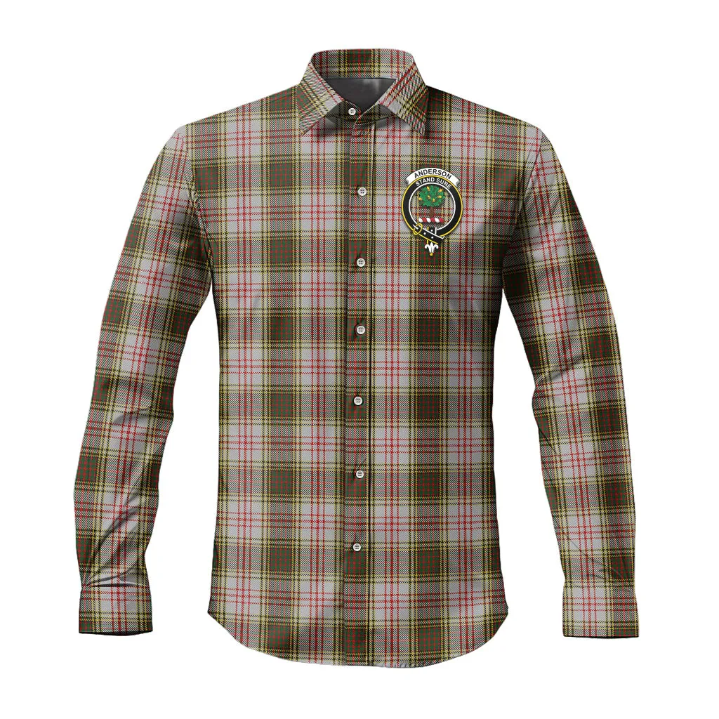 Anderson Dress Tartan Long Sleeve Button Up Shirt with Family Crest