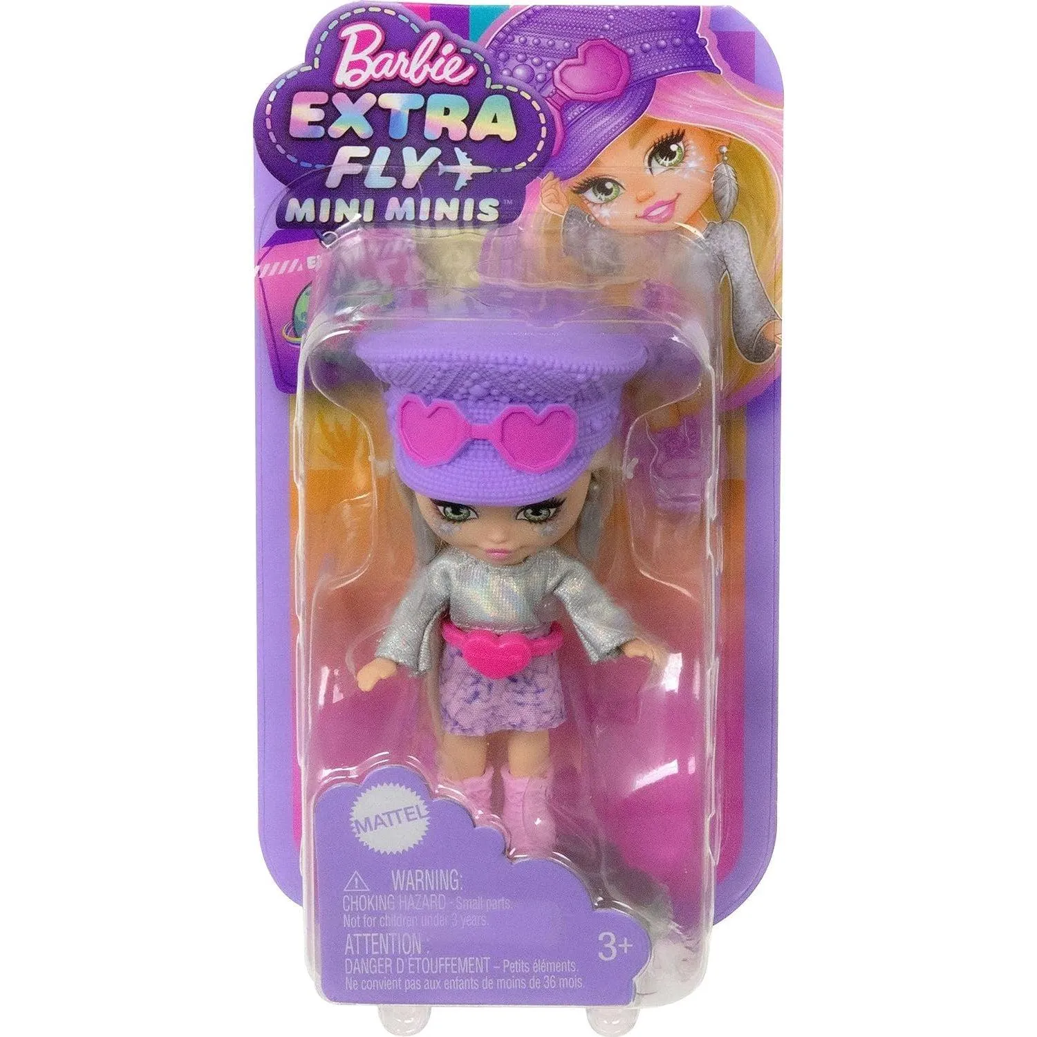 Barbie Extra Mini Minis Travel Doll with Metallic Desert Fashion and Festival Accessories, Barbie Extra Fly Small Doll