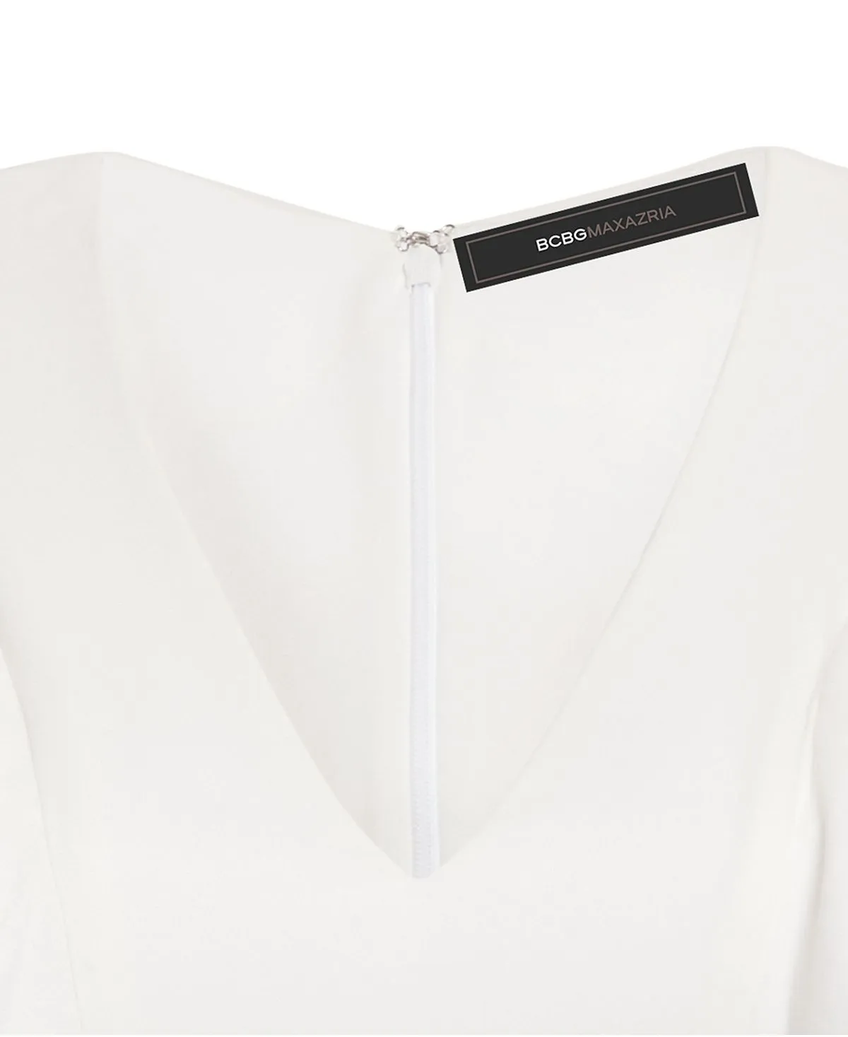 BCBGMAXAZRIA Women's Ruffled Sleeveless V Neck Mini Dress White Size 8