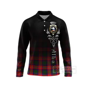 Belshes (Belsches) Tartan Long Sleeve Polo Shirt Featuring Alba Gu Brath Family Crest Celtic Inspired