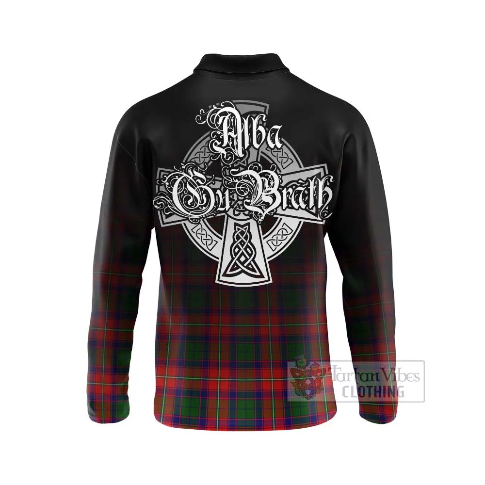 Belshes (Belsches) Tartan Long Sleeve Polo Shirt Featuring Alba Gu Brath Family Crest Celtic Inspired