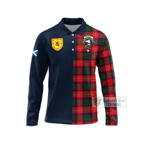 Belshes Tartan Long Sleeve Polo Shirt Alba with Scottish Lion Royal Arm Half Style