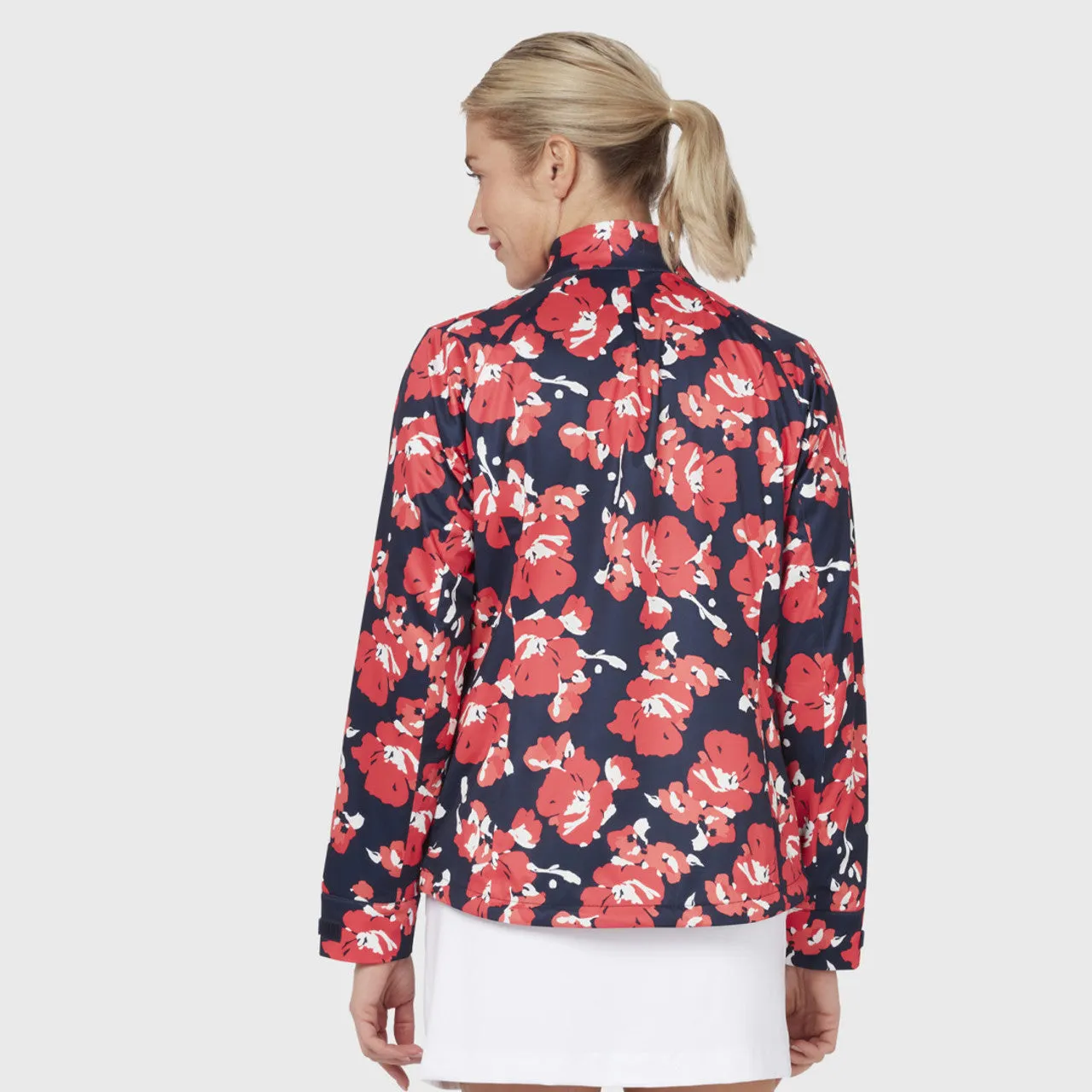 Callaway Golf Ladies Floral Soft Shell Jacket- Peacoat - CGJSC056