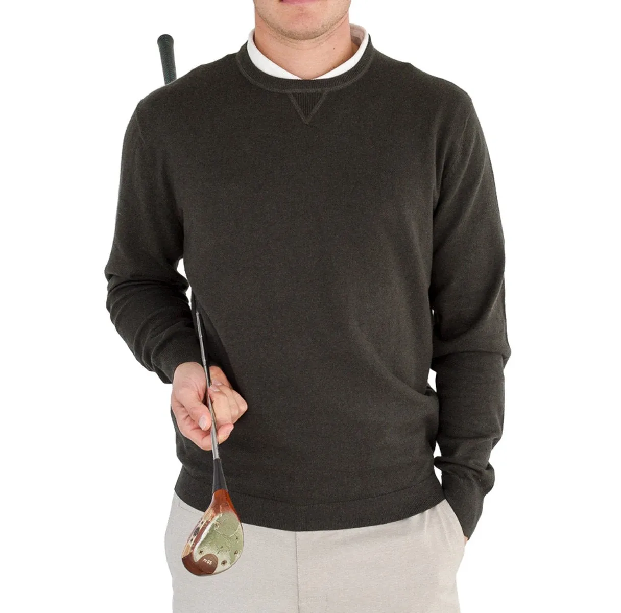 COTTON-CASHMERE CREW SWEATER