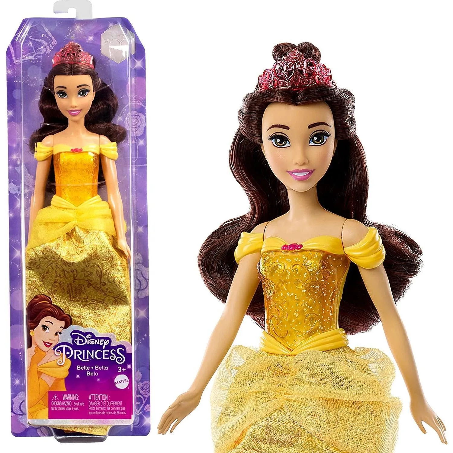 Disney Princess Dolls, New for 2023, Belle Posable Fashion Doll with Sparkling Clothing and Accessories, Disney Movie Toys