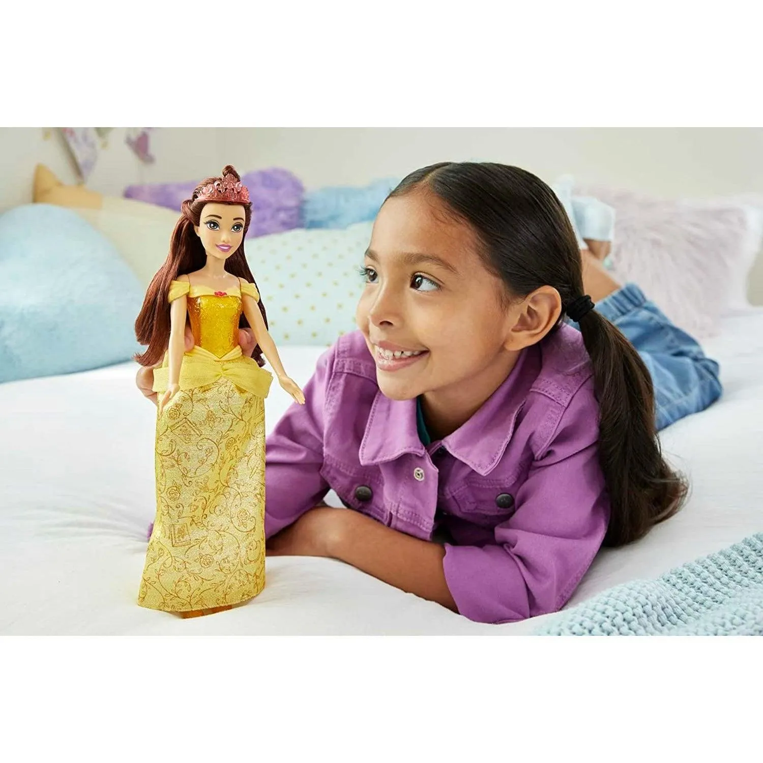 Disney Princess Dolls, New for 2023, Belle Posable Fashion Doll with Sparkling Clothing and Accessories, Disney Movie Toys