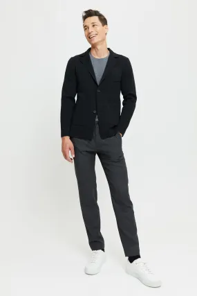 Elias Extra Fine Merino Wool Cardigan Anthracite
