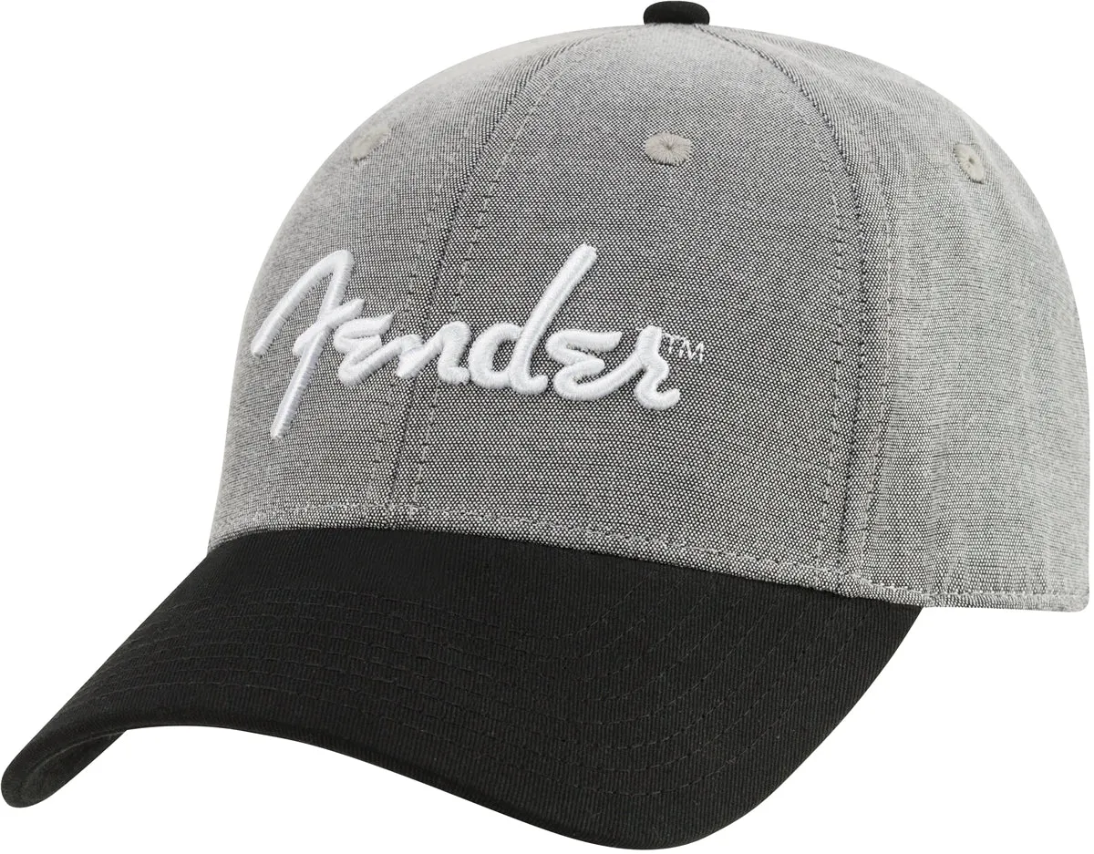 Fender Hipster Dad Hat, Gray and Black - One Size Fits Most