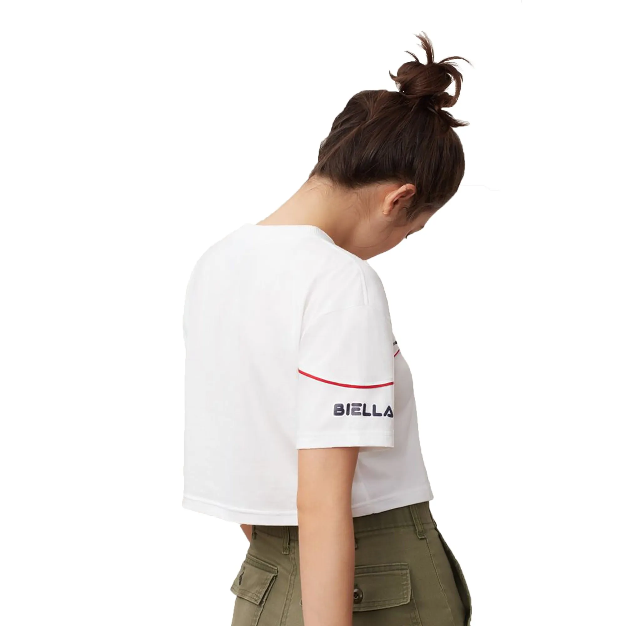 Fila Kana Women's Crop T-Shirt White-Peacoat-Red