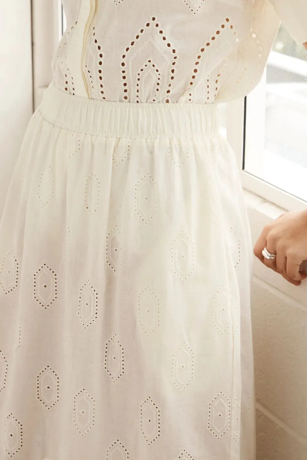 Fond Skirt in Cream Broderie