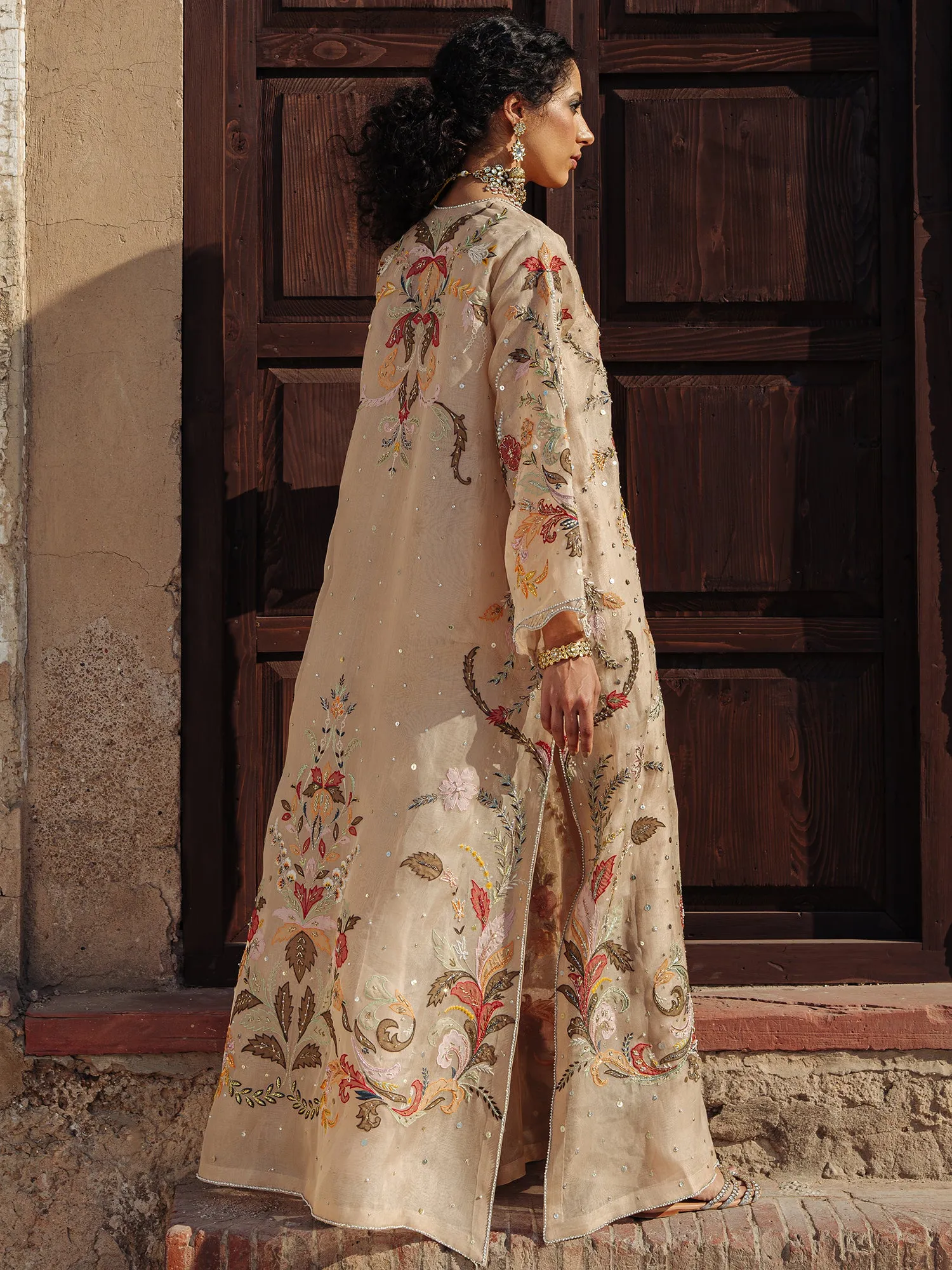 Front Open Sicily Choli With Culottes Set