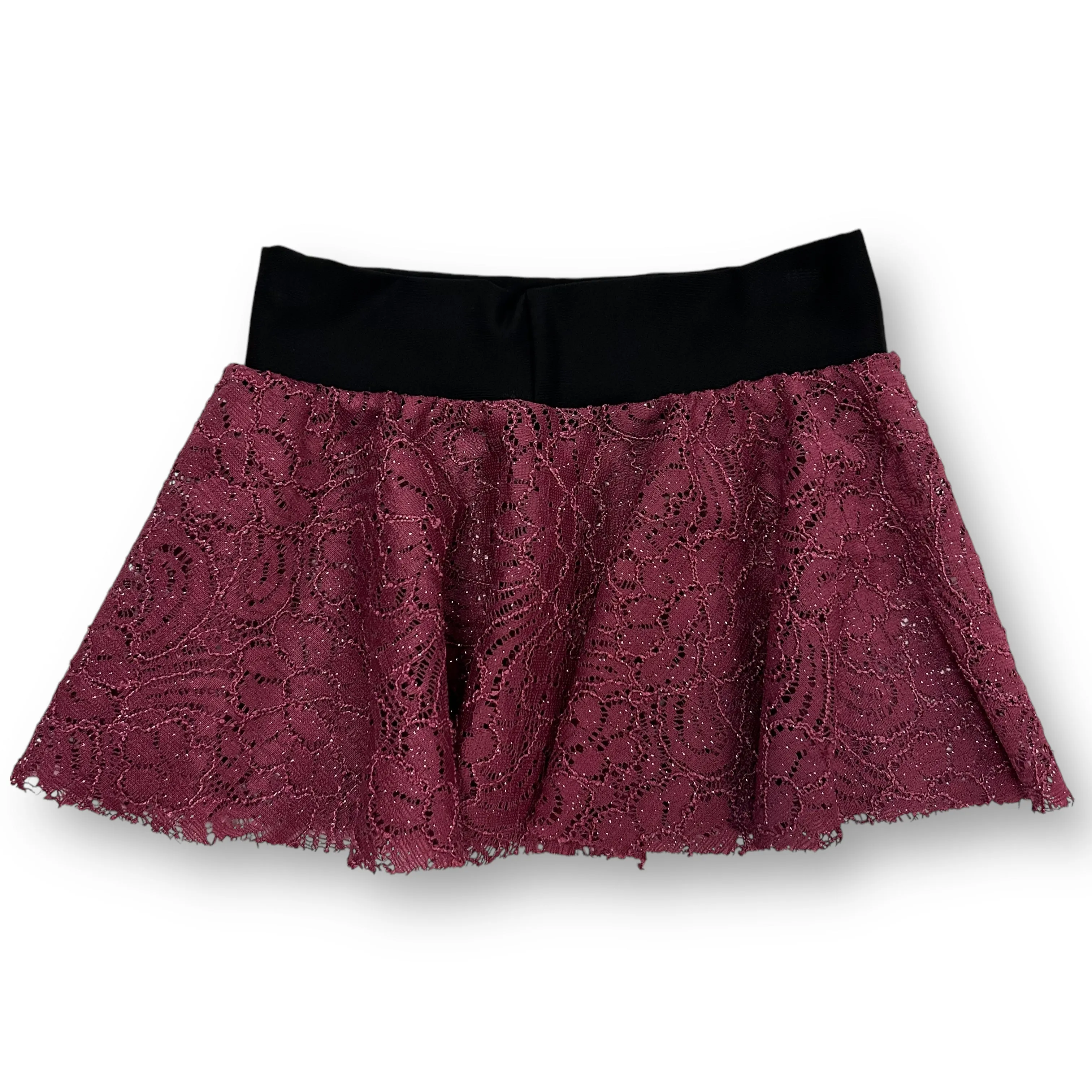 Girls Creations By Cicci Size Medium 5/6 Plum & Black Tulle Sparkle Dance Tutu Skirt