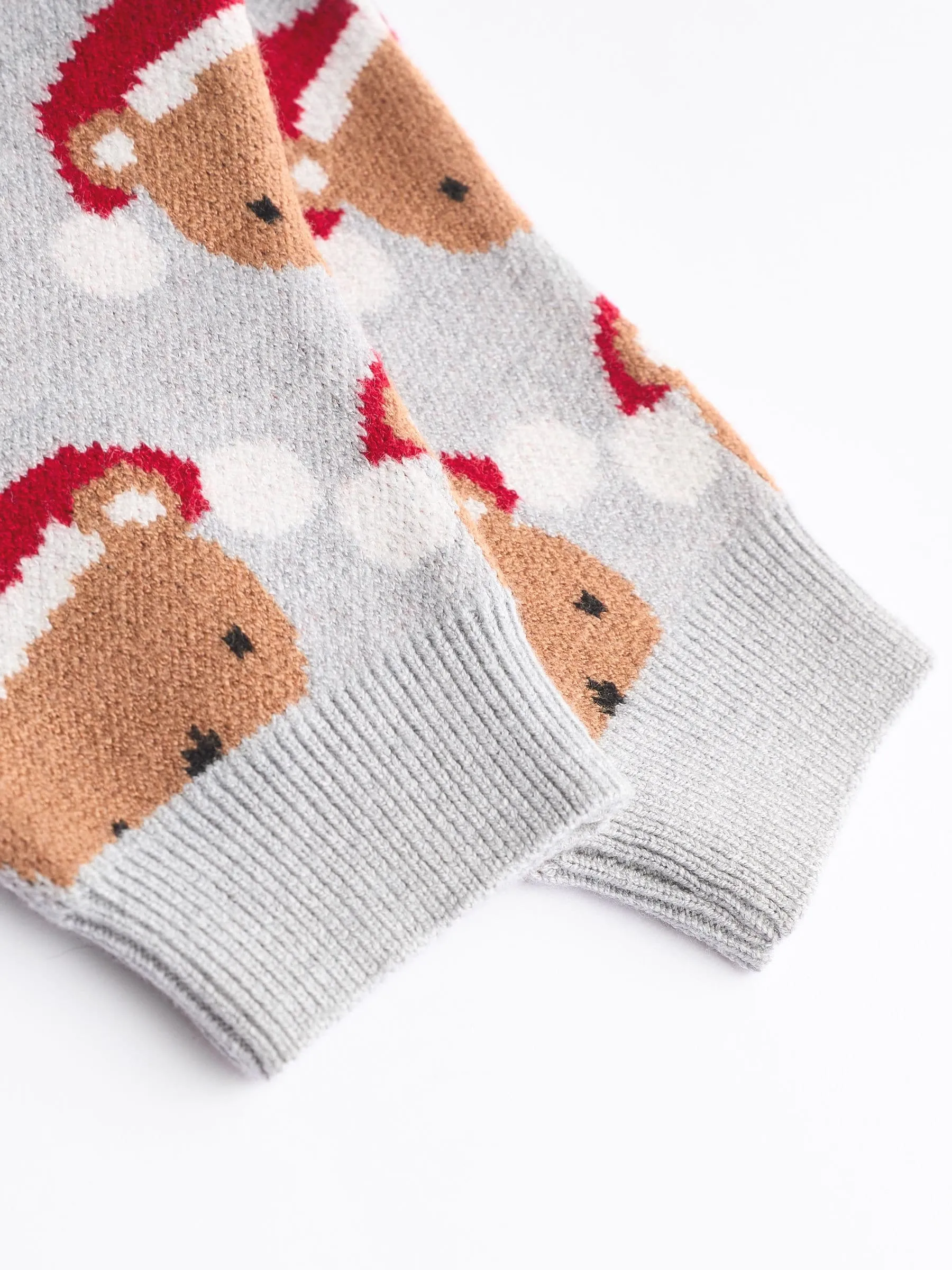 Grey Bear Christmas Knitted Jumper and Leggings Baby Set (0mths-2yrs)
