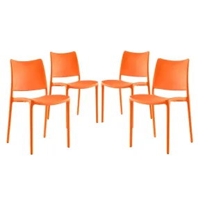 Hipster Dining Side Chair Set of 4 Orange EEI-2425-ORA-SET
