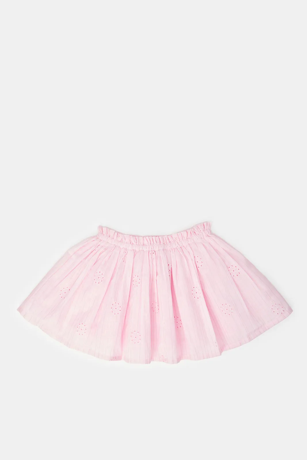Infant Girls Pink Frills Blouse With Skirt (2 Piece)