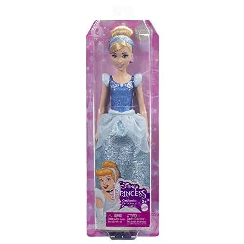 Mattel Disney Princess Dolls,Cinderella Posable Fashion Doll with Sparkling Clothing and Accessories,Disney Movie Toys