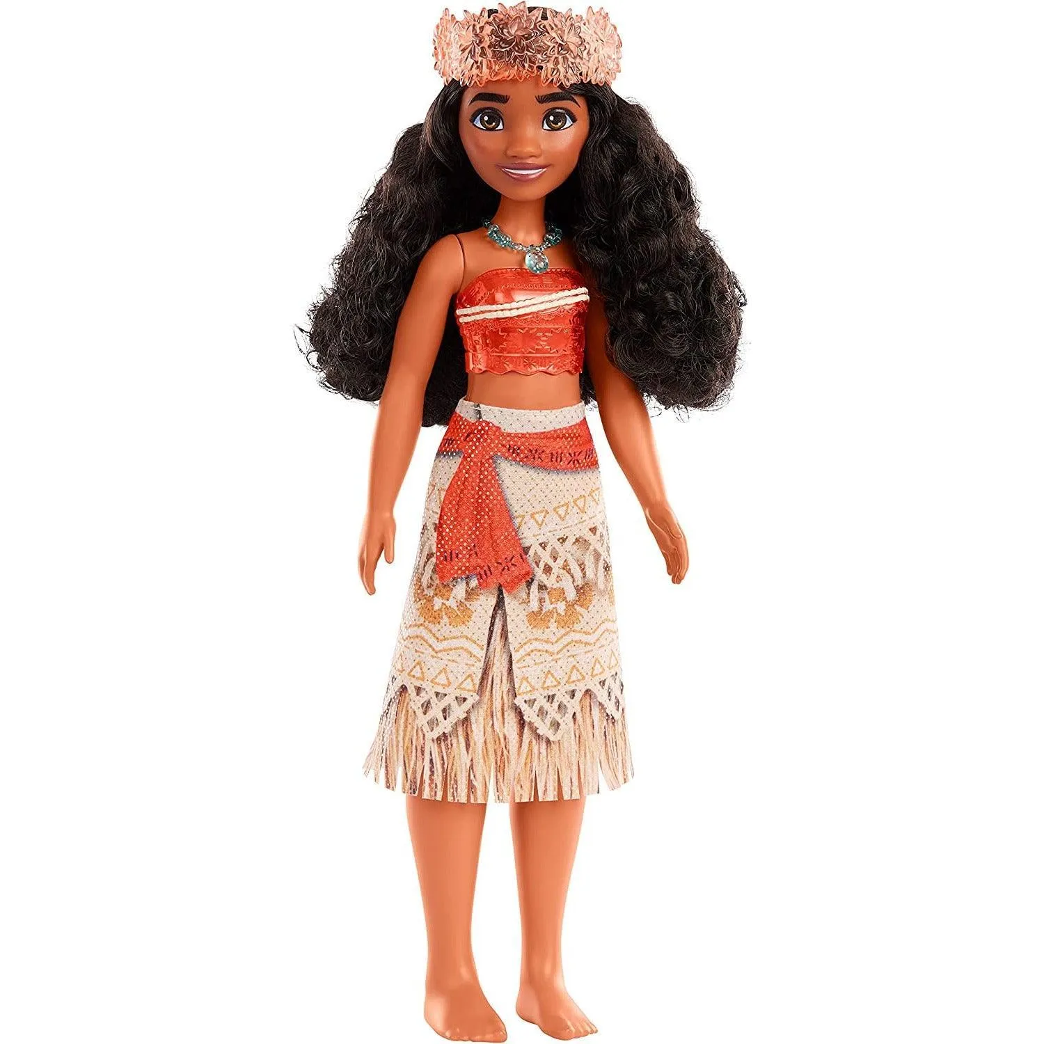 Mattel Disney Princess Moana Fashion Doll, Sparkling Look with Brown Hair, Brown Eyes & Hair Accessory
