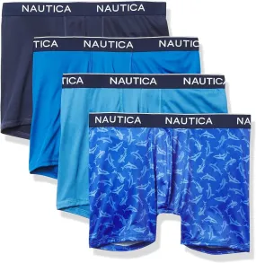 Nautica Men’s Boxer Briefs (4-Pack) - Comfortable and Stylish Underwear, Size S