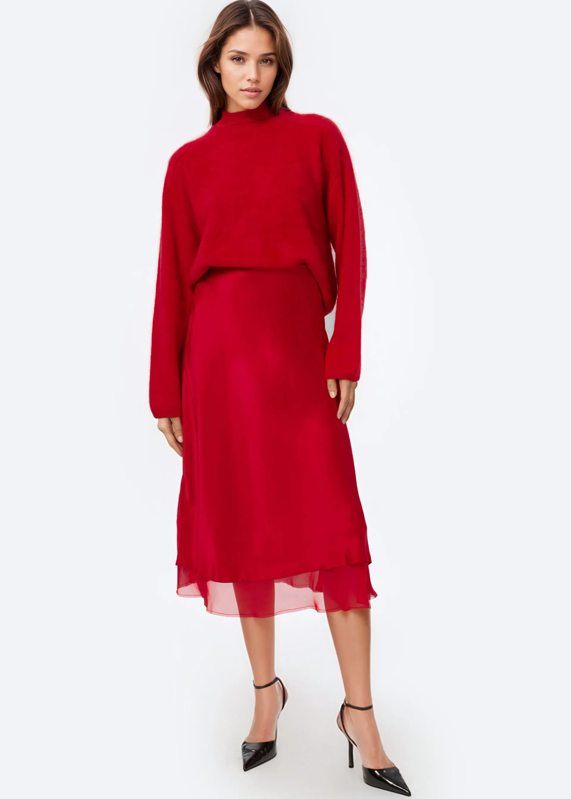 Niall Cashmere Sweater Cardinal