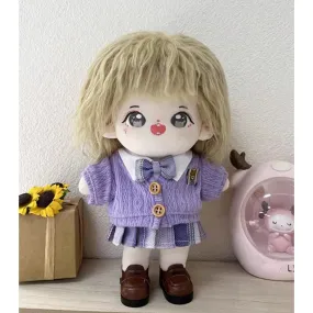 niannyyhouse 20cm Plush Doll Clothes Coat White Shirt JK Skirt College Style Cardigan Suit 8in Soft Stuffed Plush Doll Accessories