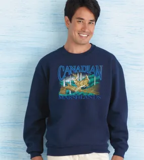 P541C NVY - RETRO CANADIAN CREWNECK, DEER