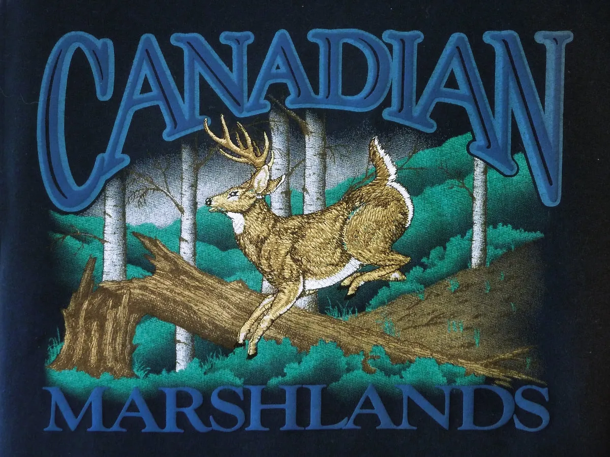 P541C NVY - RETRO CANADIAN CREWNECK, DEER
