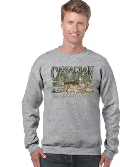 P551C SPG - RETRO CANADIAN CREWNECK, WOLF