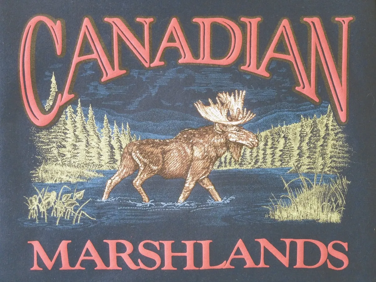 P601C NVY - RETRO CANADIAN CREWNECK, MOOSE