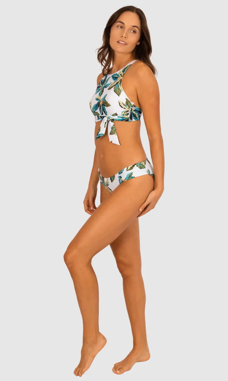 Palm Springs Ruched Hipster Bikini Bottom White