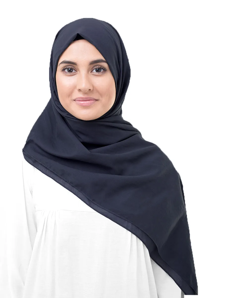 Peacoat Cotton Voile Scarf