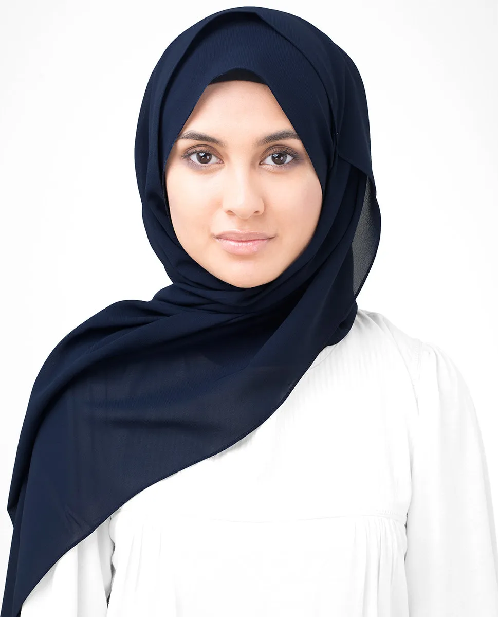 Peacoat Poly Georgette Scarf