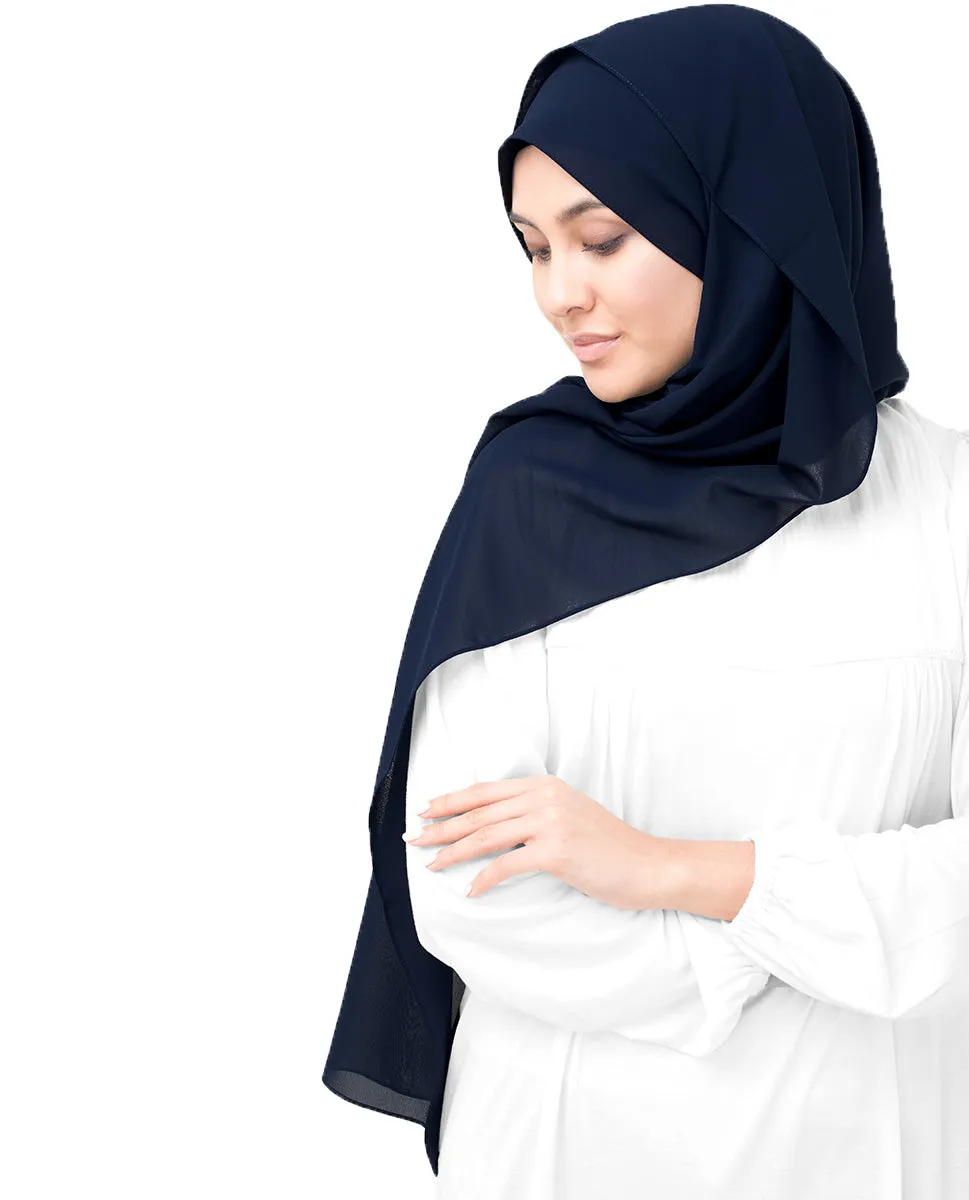 Peacoat Poly Georgette Scarf