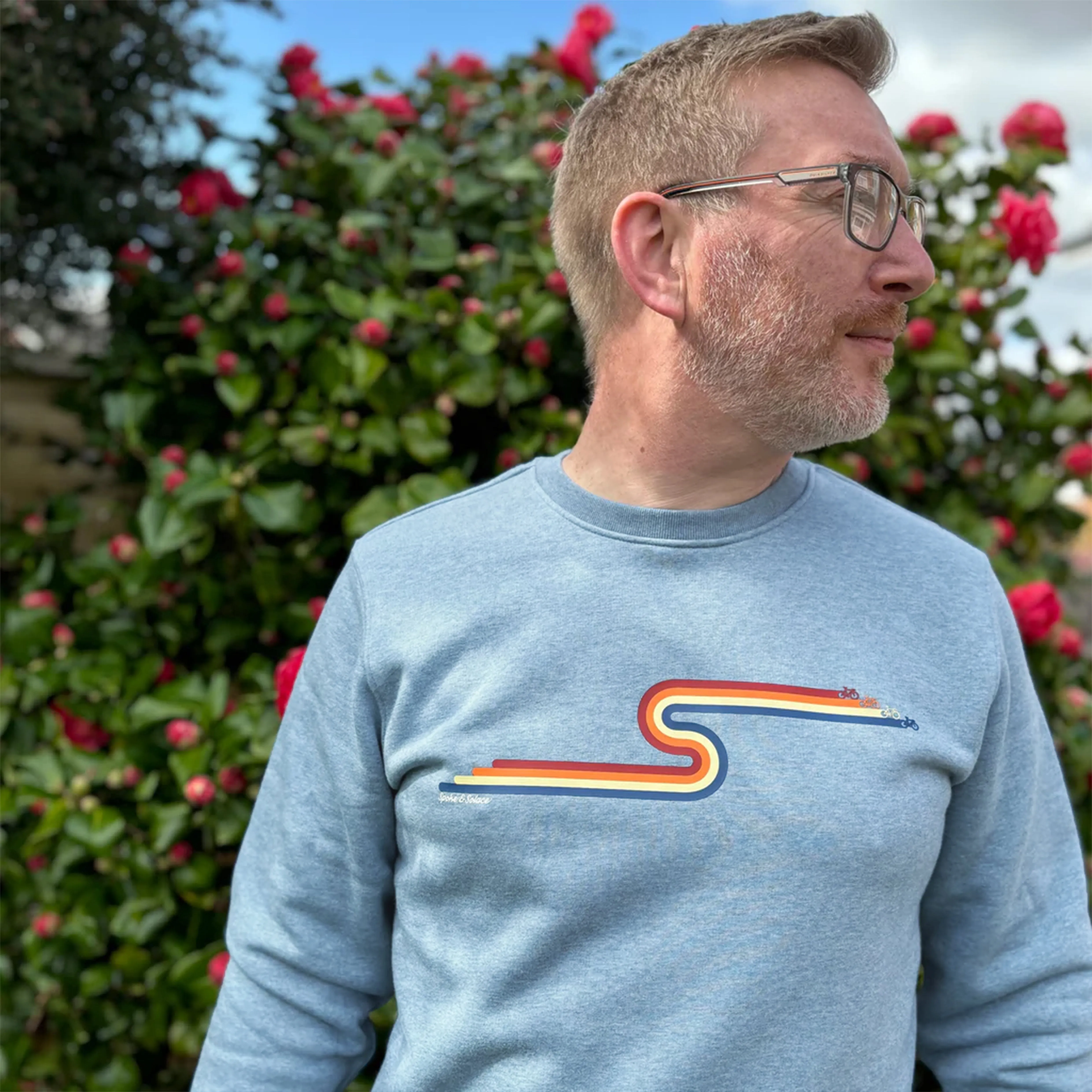 Retro Stripe Drop Shoulder Sweatshirt