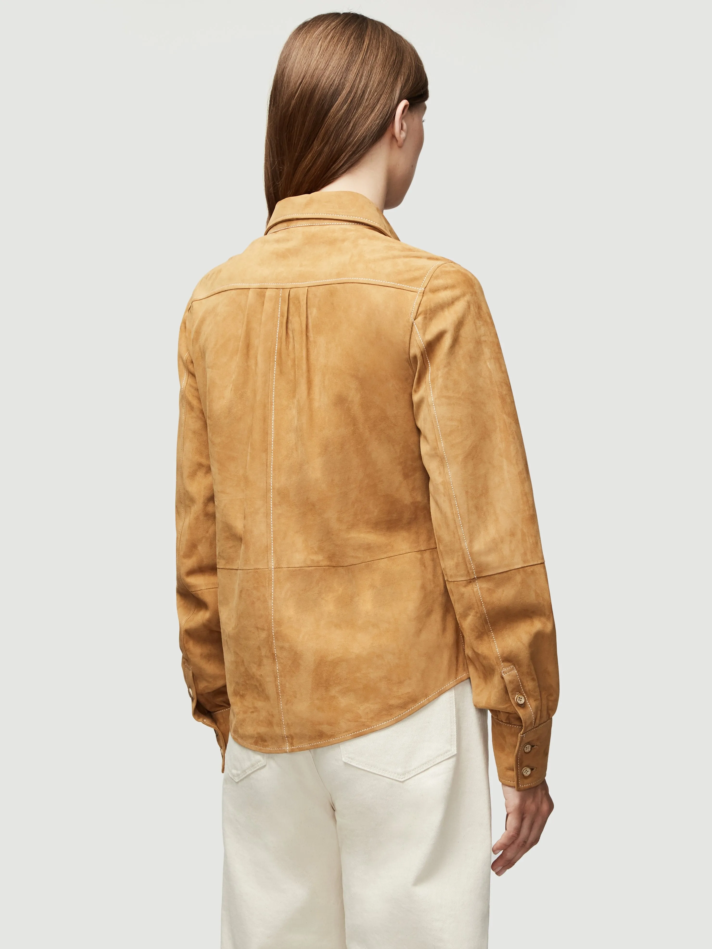 Suede 70s Shirt -- Camel