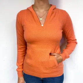 Sunset Orange Cashmere Hoodie Jumper Small