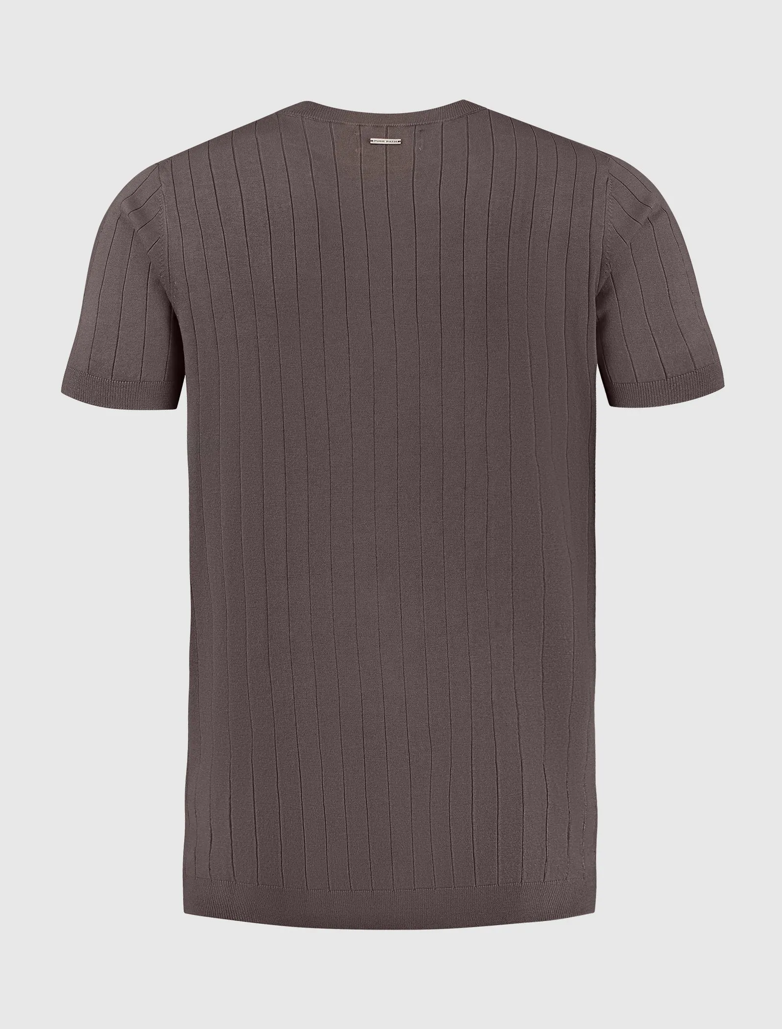 Vertical Striped Knitwear T-shirt | Brown