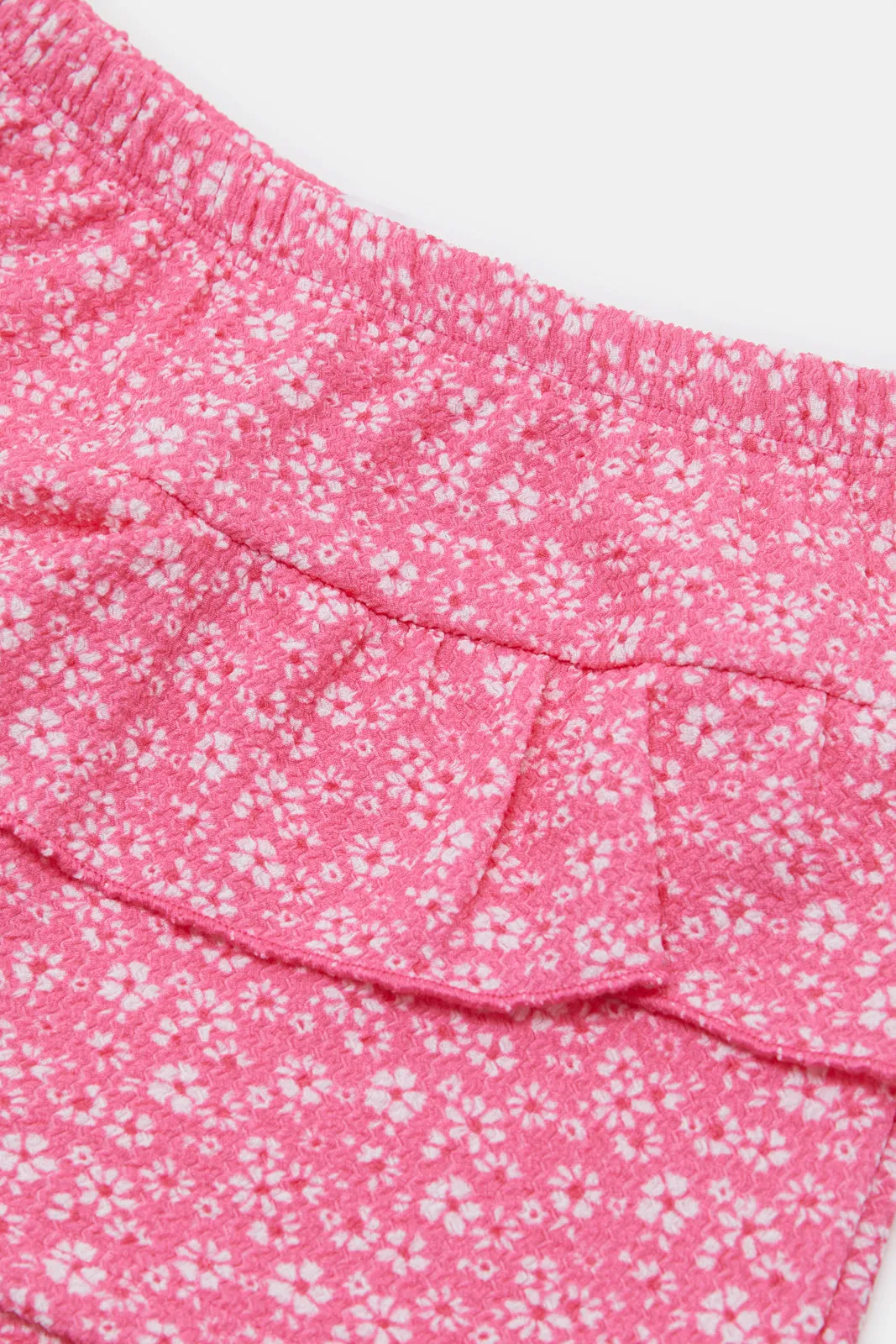 Women Pink Floral Print Skirt