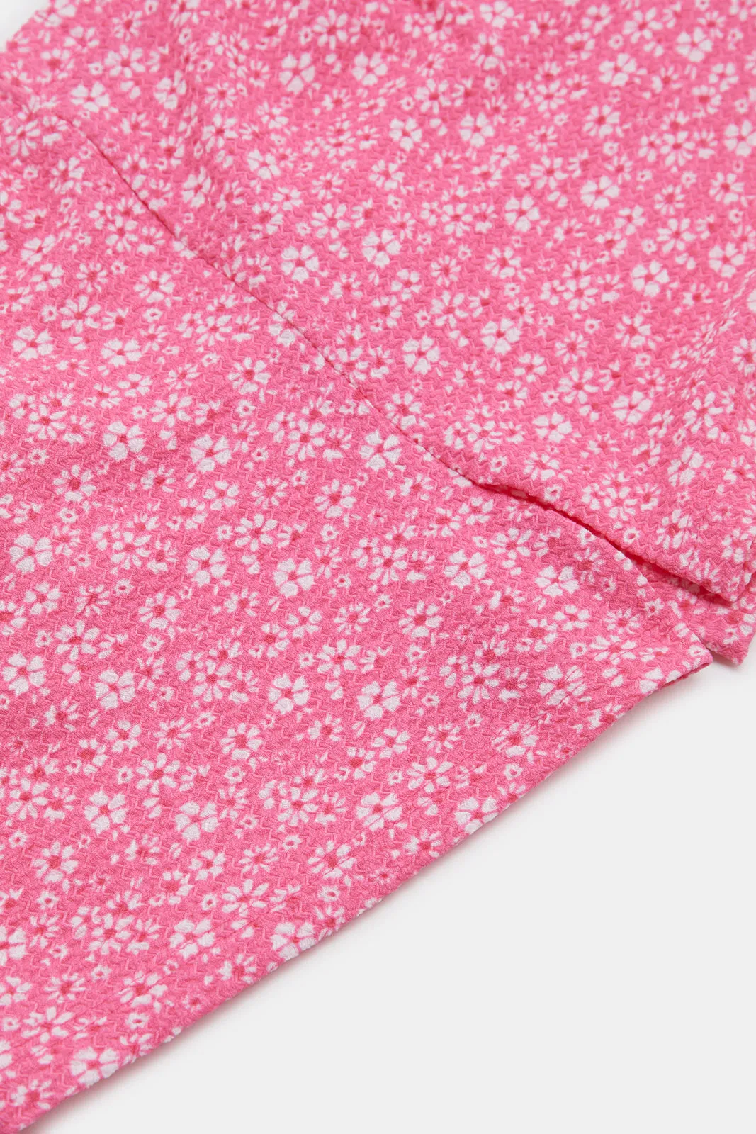Women Pink Floral Print Skirt