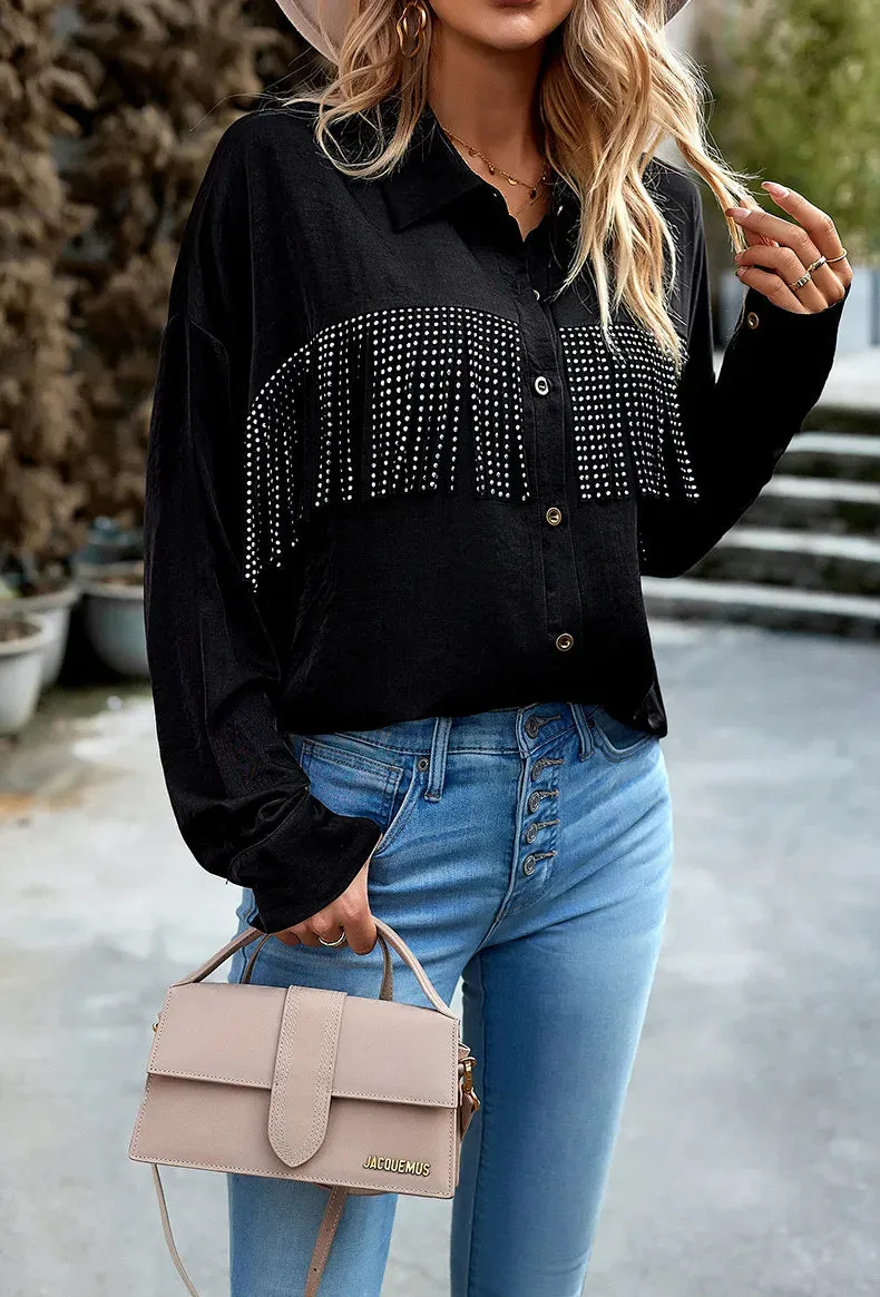 Women's Cowboy Western Style Long Sleeve Button-Up Shirt